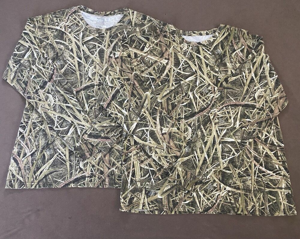 Two Ranger By RZ Outdoor Sz 2XL LS Brown Camo Front Pocket Tee Shirts